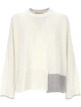 Plunging Neckline Asymmetrical Knitwear