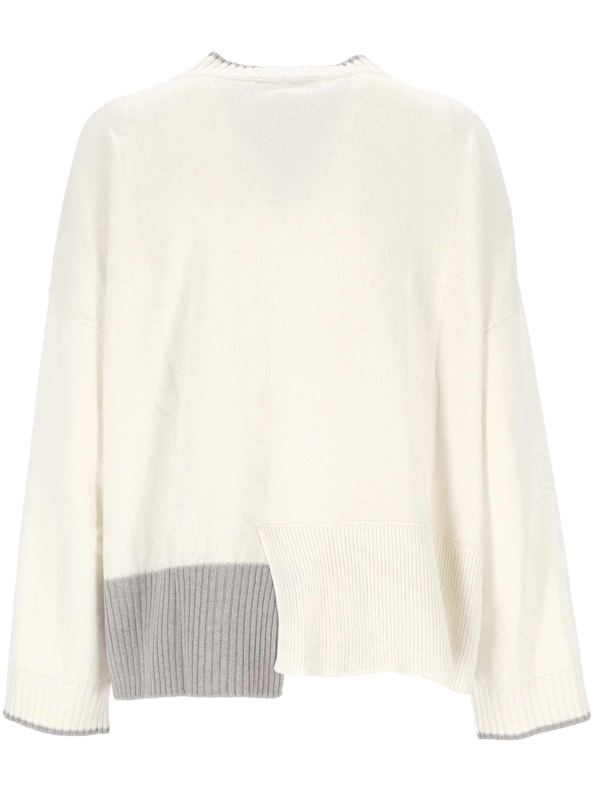 Plunging Neckline Asymmetrical Knitwear