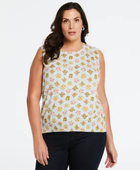 Plus Size Super Soft Floral Print Sweater Vest