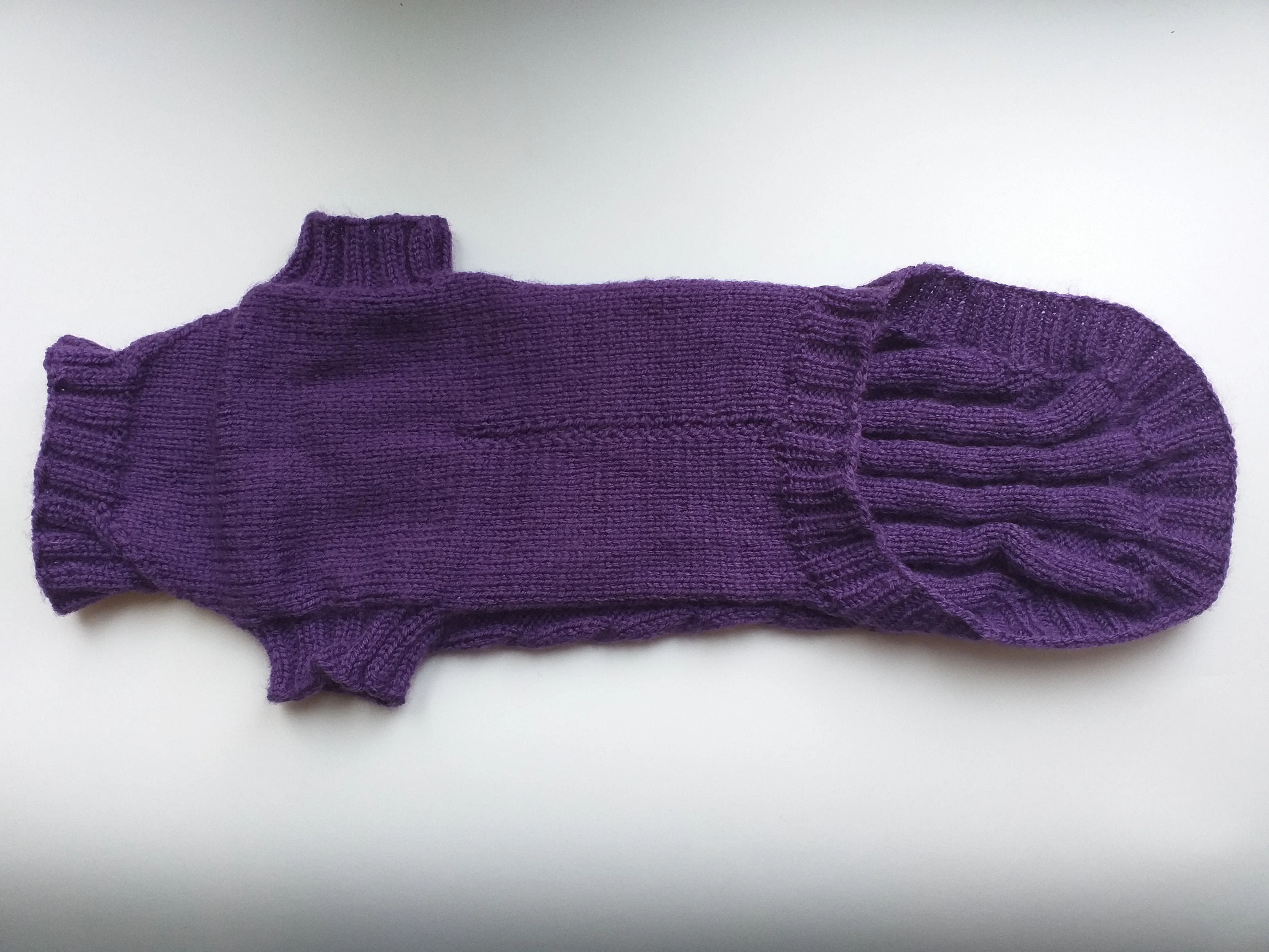 Purple knitted sweater for dogs, clothes for dachshunds, sweater for dogs, clothes for dogs, sweater for small dogs, dachshund sweater