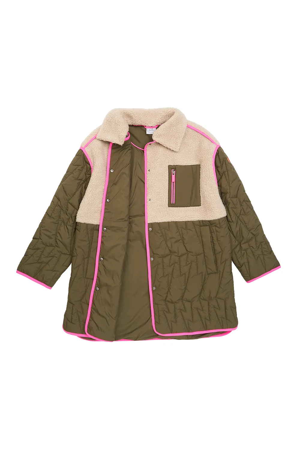 Quilted Khaki Lightning Bolt with Borg Coat