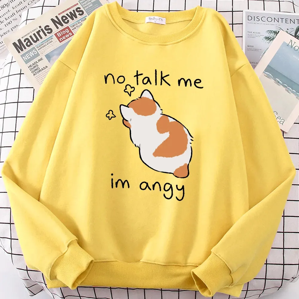 "No Talk Me" Angry Cat Sweater