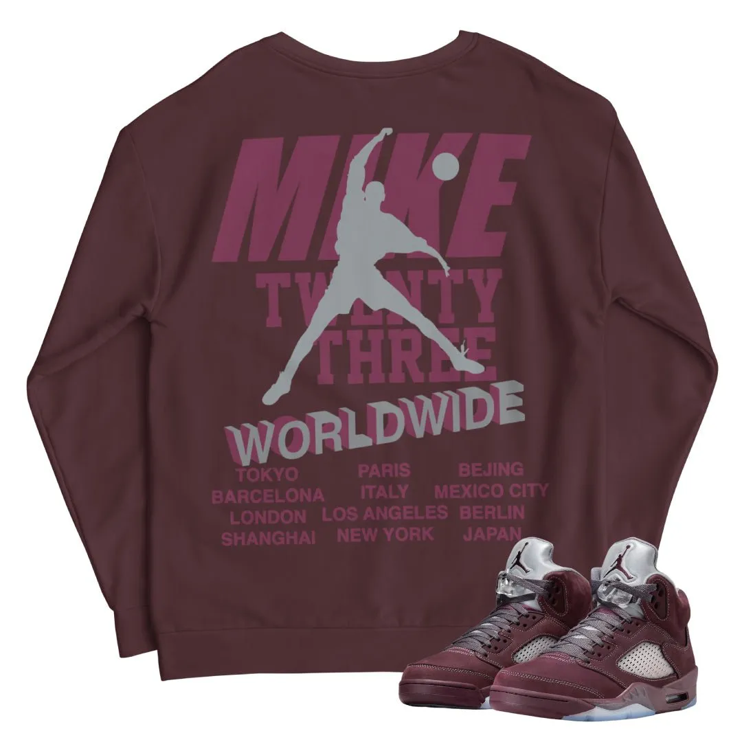 RETRO 5 BURGUNDY MIKE WORLDWIDE SWEATER