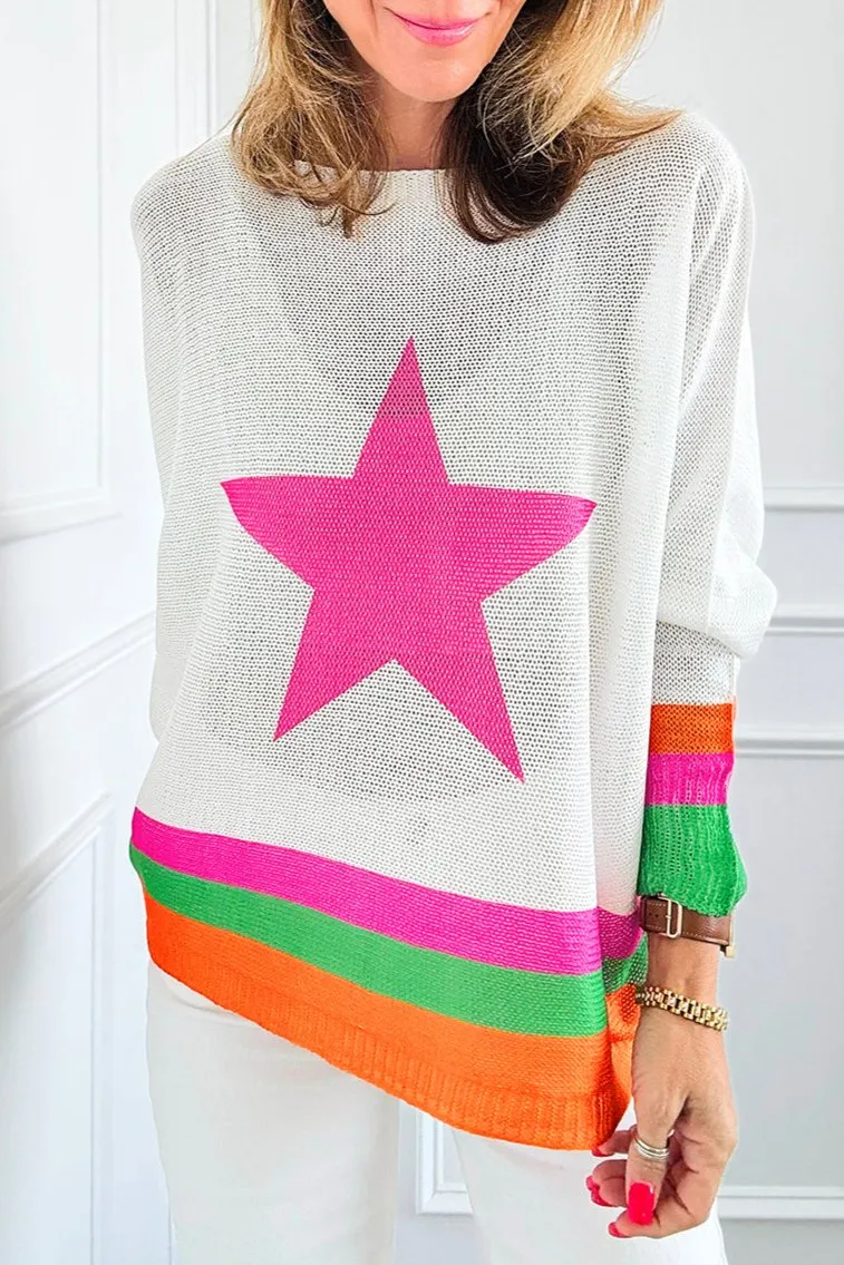 Star Colorblock Stripe Sweater