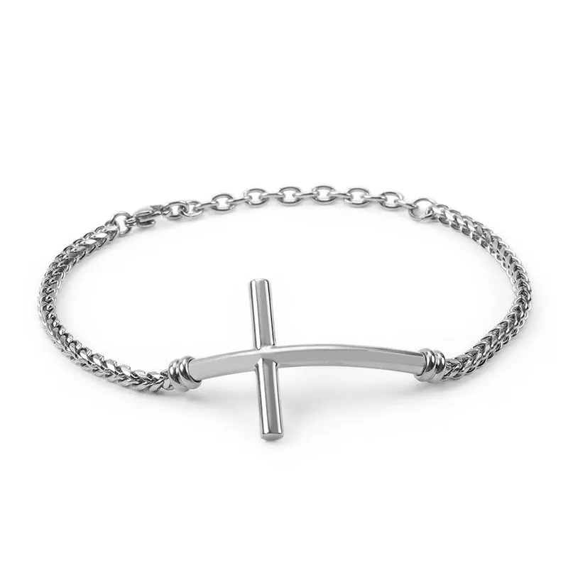 stylish titanium steel cross bracelet for versatile men