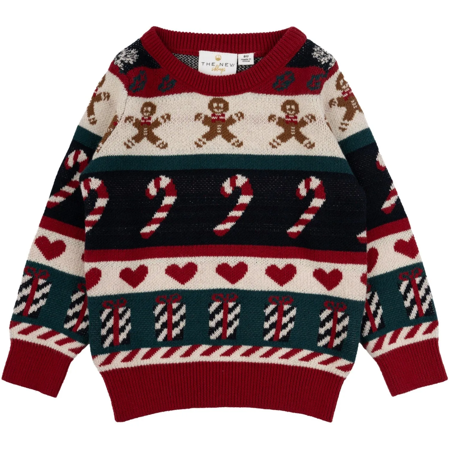 THE NEW Siblings Multi Colour Holiday Jacquard Pullover