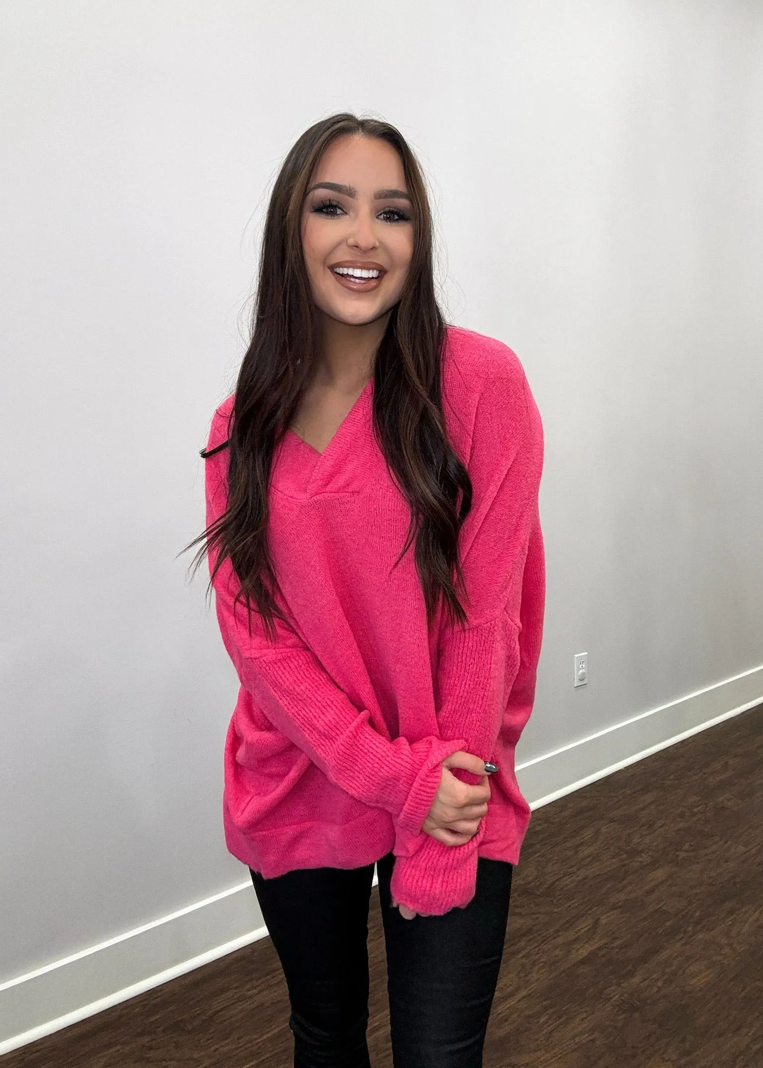 The Perfect Oversized Sweater - Candy Pink