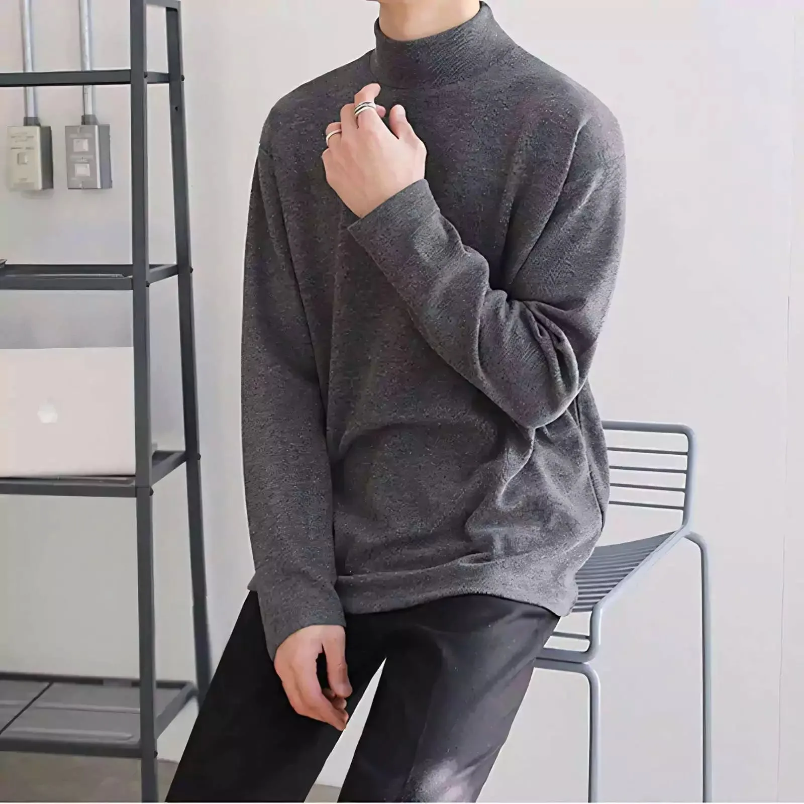 Turtleneck Velvet Sweater