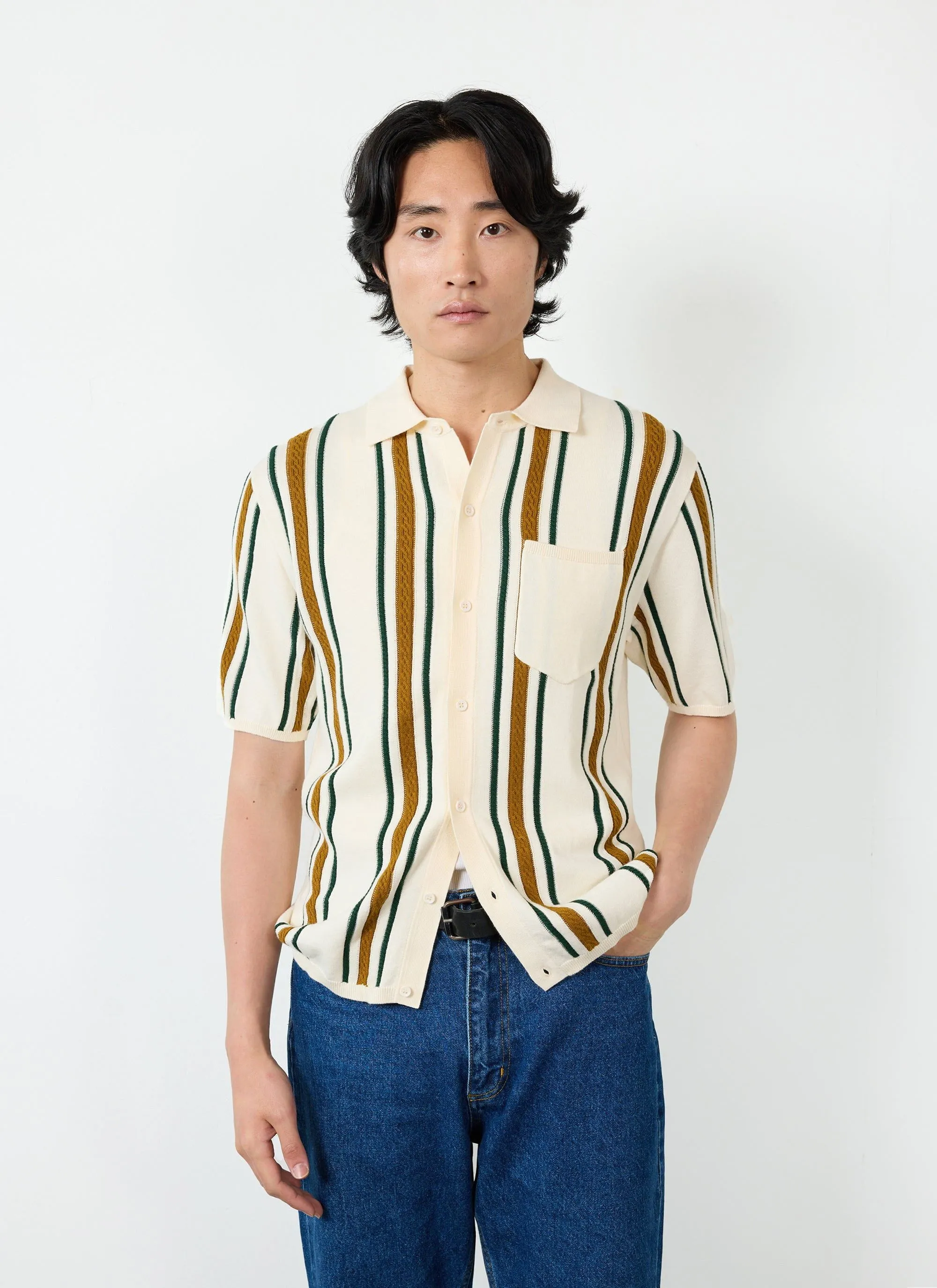 Ventura Knitted Shirt | Cotton | Ecru