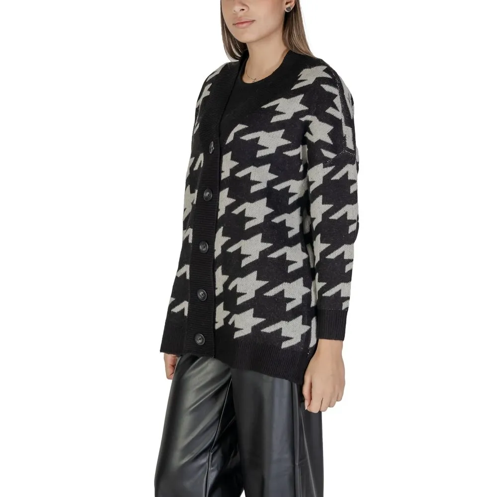 Vero Moda Black And White Acrylic Cardigan