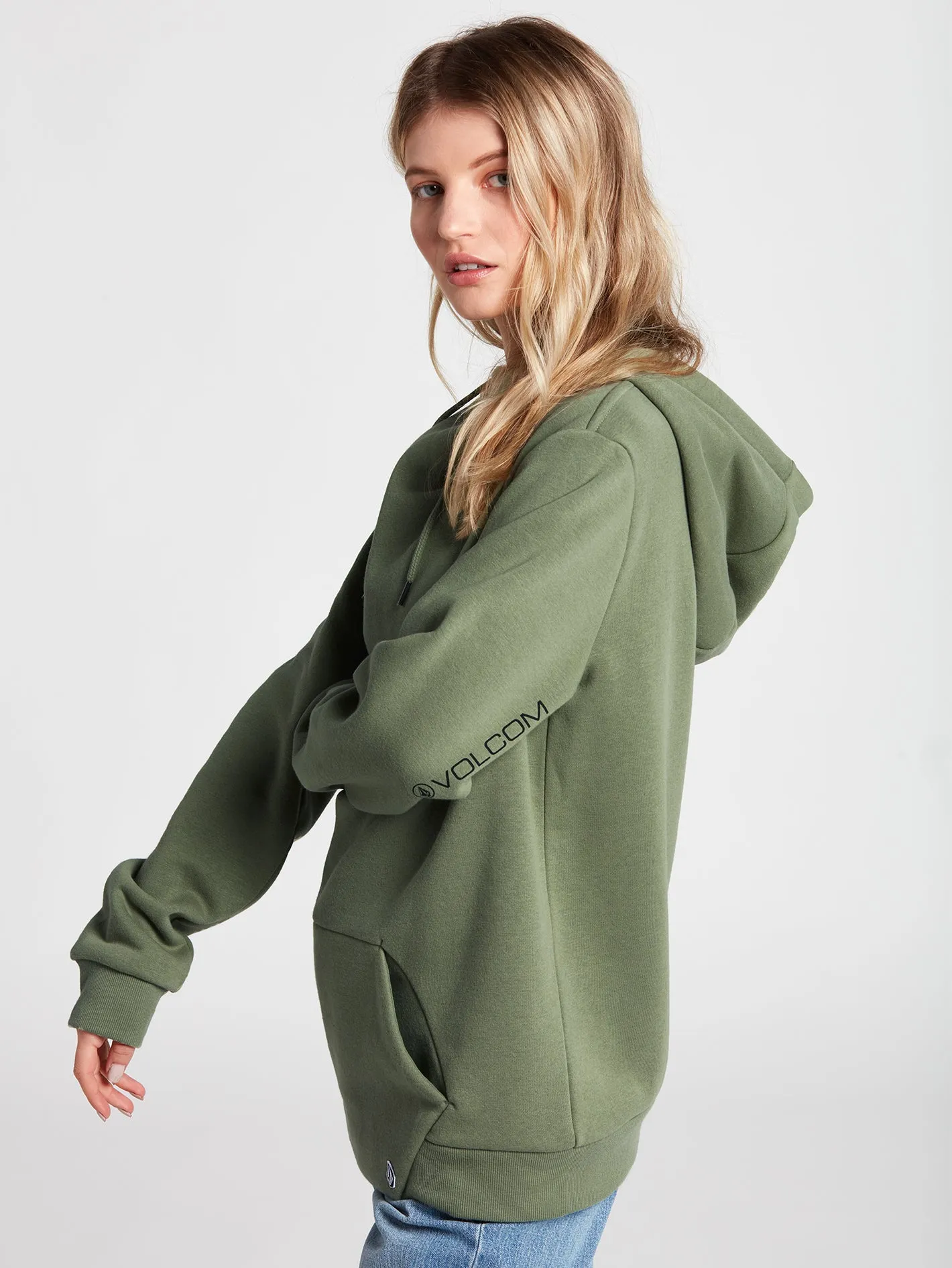 Walk on by High Neck Hoodie - Light Army