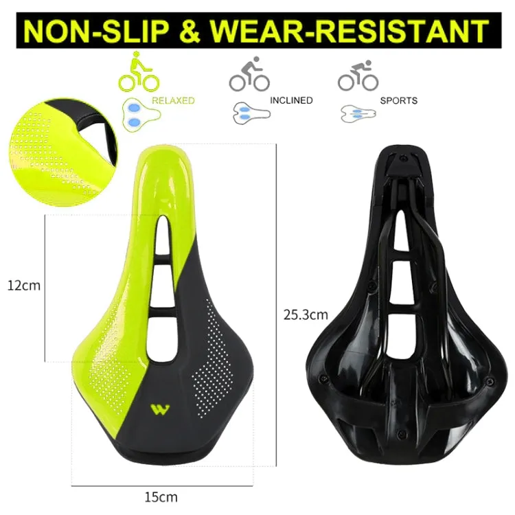 WEST BIKING Cycling Seat Hollow Breathable Comfortable Saddle Riding Equipment(Fluorescent Green)