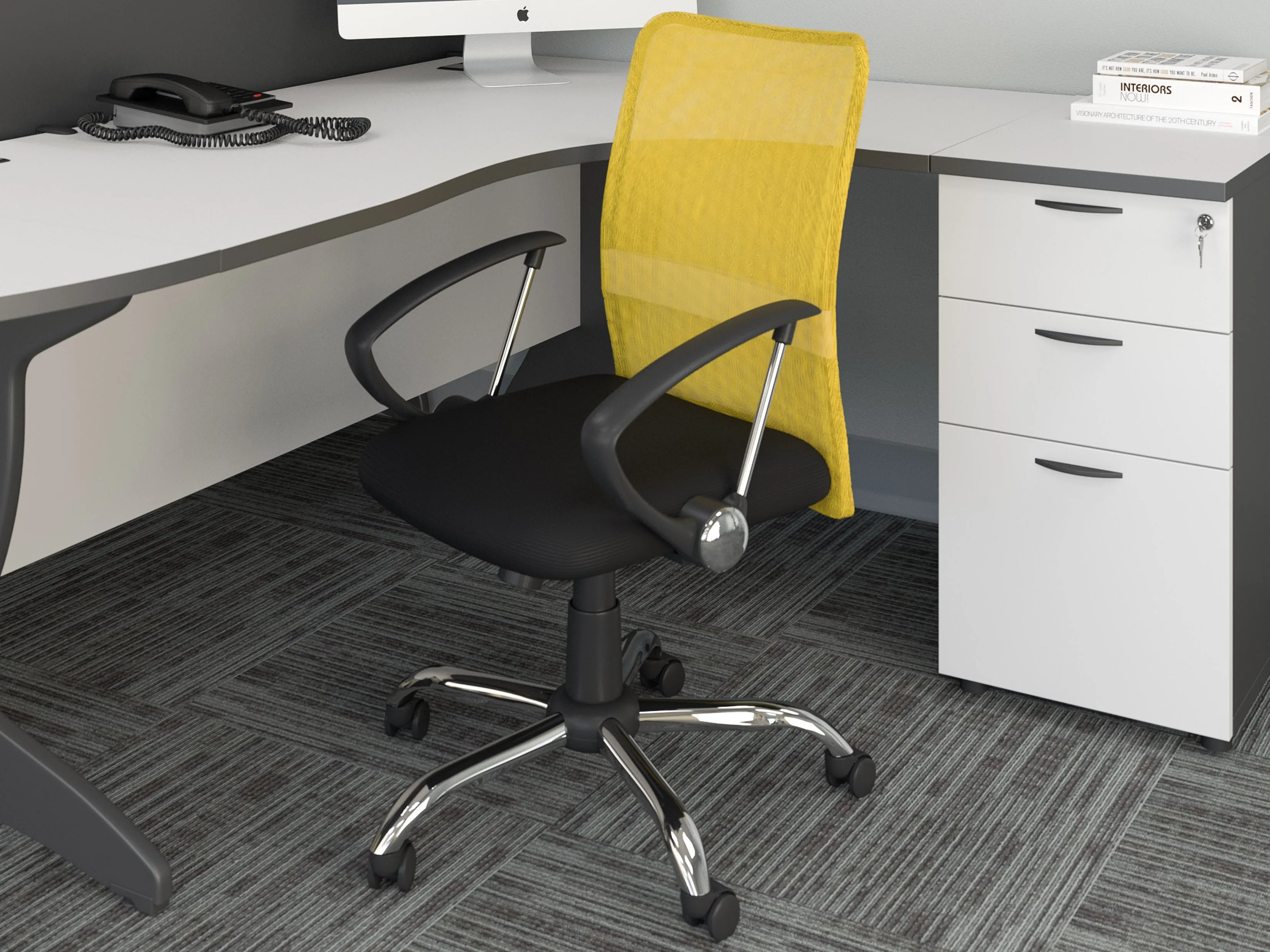 Yellow Fabric Office Chair